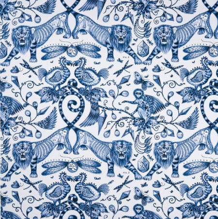 Emma J Shipley Extinct Blue Curtains