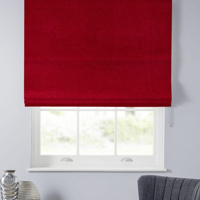 Velour Claret Roman Blind