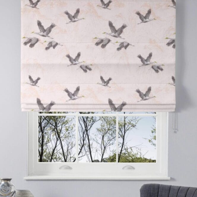 Laura Ashley Animalia Embroidered Blush Roman Blind