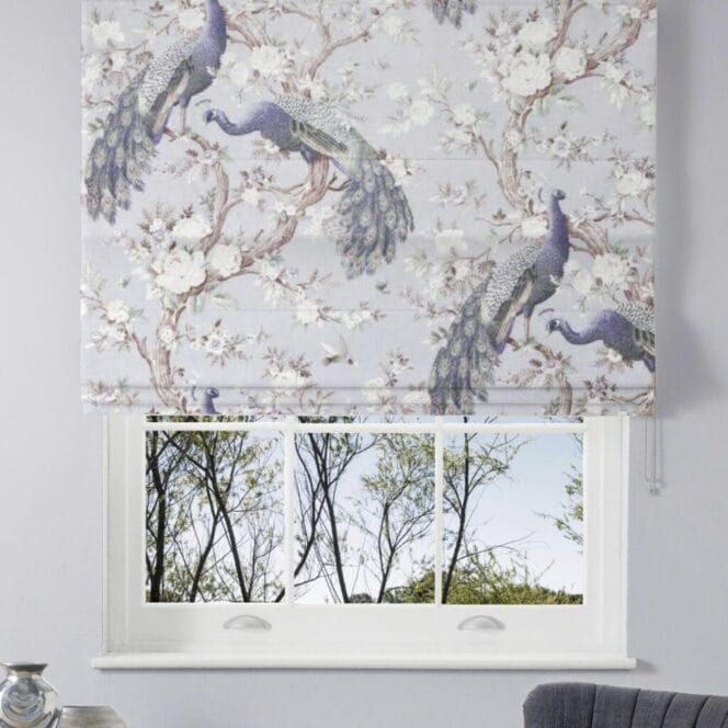Laura Ashley Belvedere Velvet Pale Iris Roman Blind