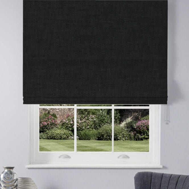 Laura Ashley Swanson Charcoal Roman Blind