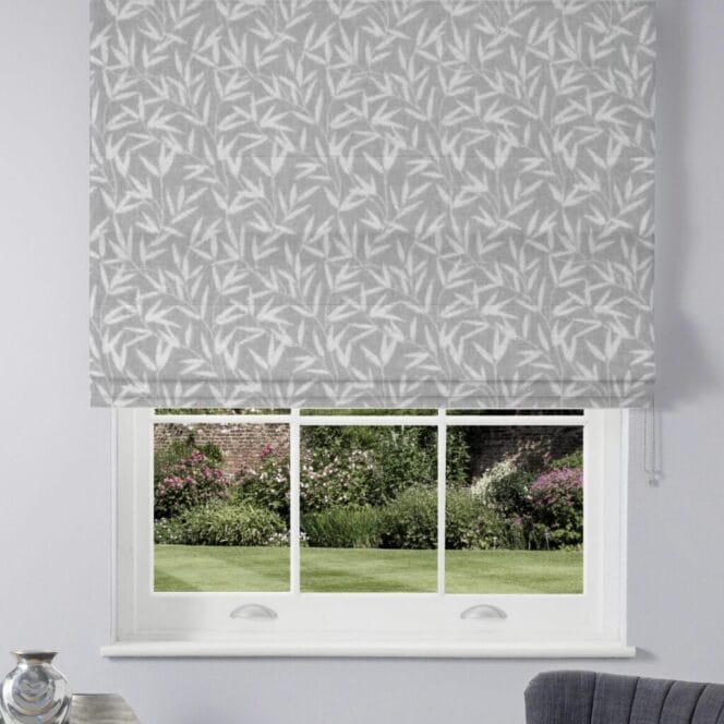 Laura Ashley Willow Leaf Chenille Steel Roman Blind