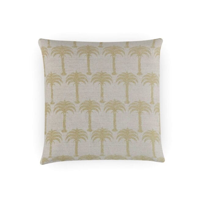 Barneby Gates Marrakech Palm Gold on Natural Cushion