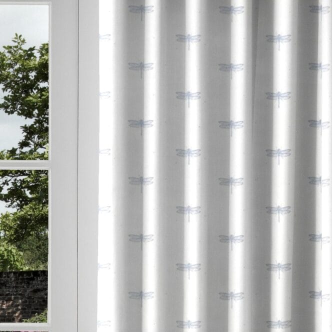 Sara Miller Dragonfly Sateen White Curtains