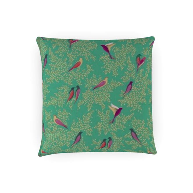 Sara Miller Green Birds Sateen Cushion