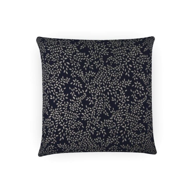 Sara Miller Metallic Leaves Smokey Blue Cushion