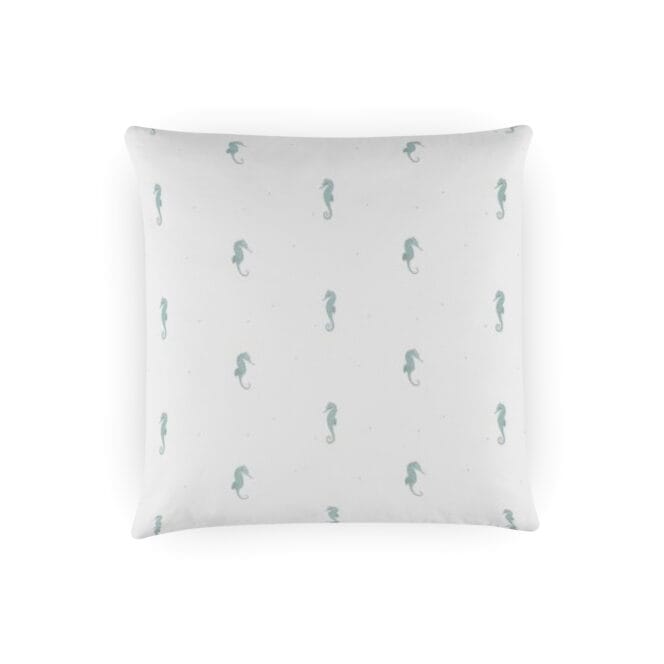 Sara Miller Seahorse Sateen Aqua Cushion