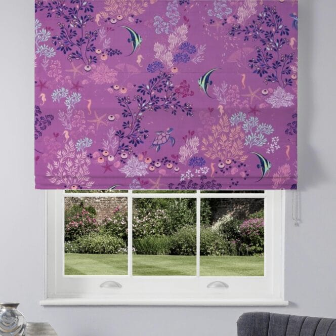 Sara Miller Underwater Velvet Mauve Roman Blind