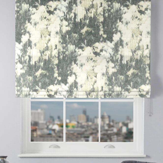 Harlequin Diffuse Slate Ecru Pearl Roman Blind