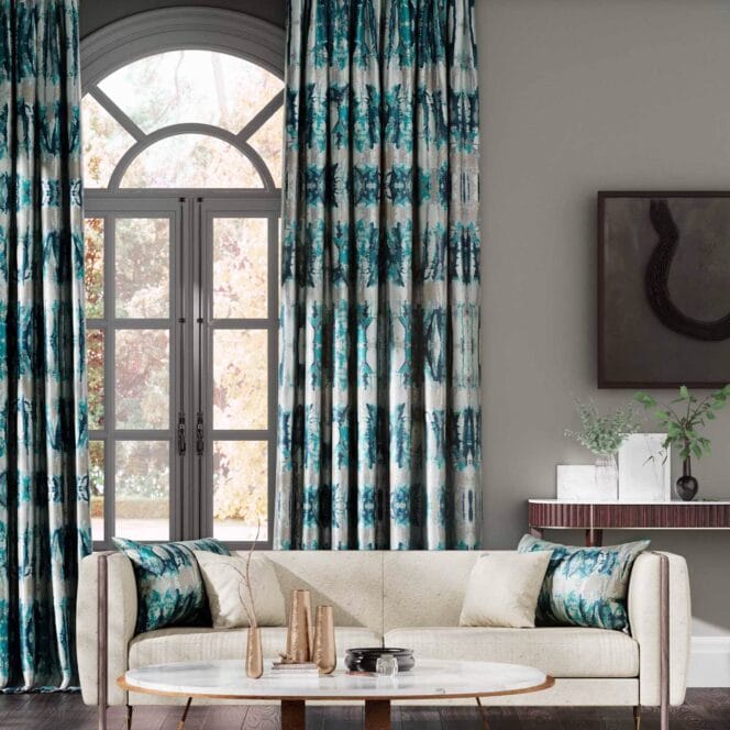 Harlequin Takara Teal Ink Curtain