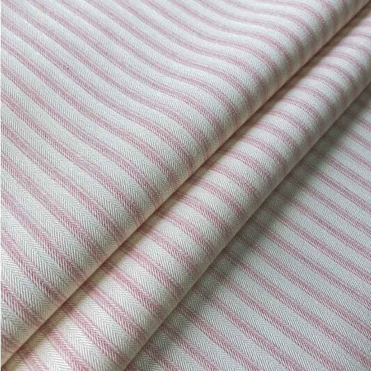 Ian Mankin Skinny Ticking Stripe Pink Roman Blind