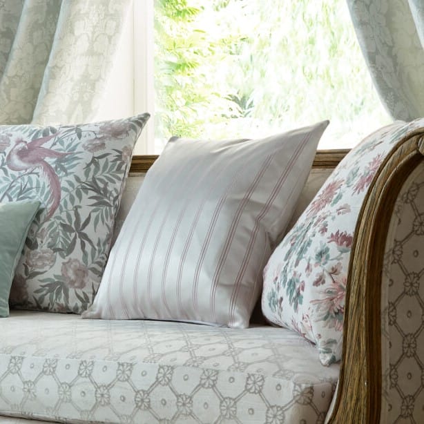 Laura Ashley Burnsall Stripe Mulberry Cushion