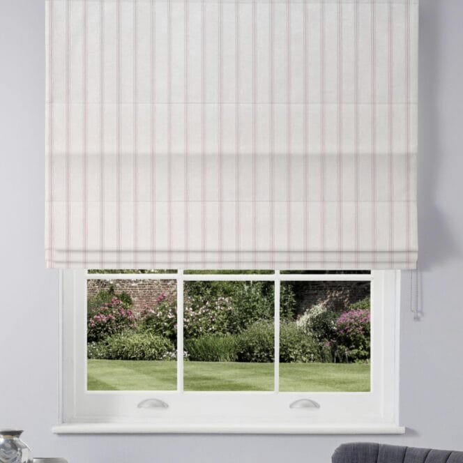 Laura Ashley Burnsall Stripe Mulberry Roman Blind