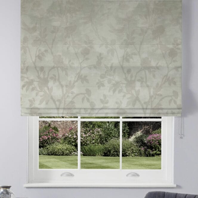 Laura Ashley Eglantine Silhouette Woven White Sands Roman Blind