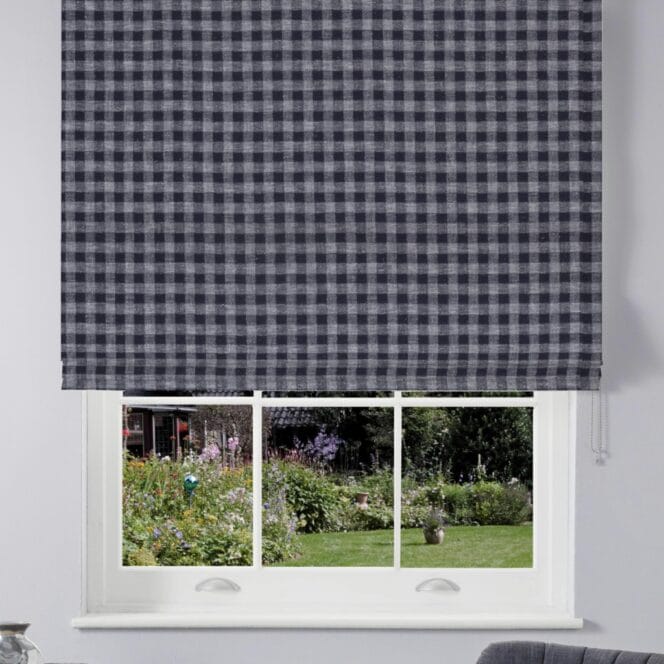 Laura Ashley Gingham French Navy Roman Blind