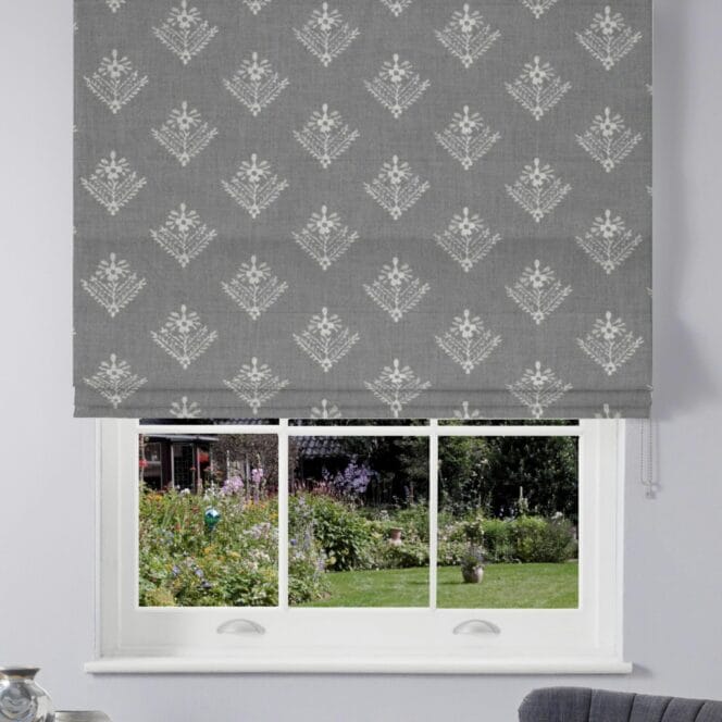 Laura Ashley Lady Fern Embroidery Steel Roman Blind