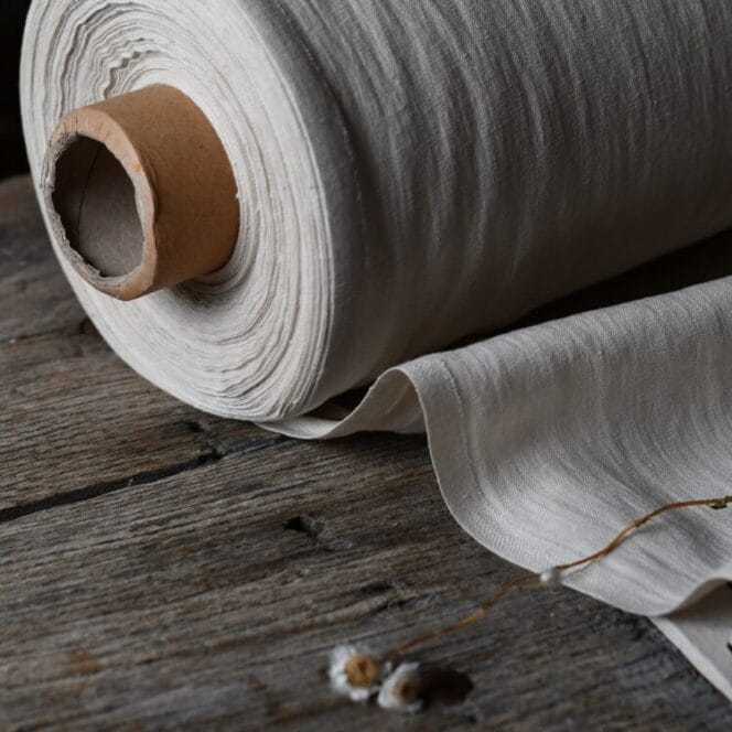 Seashell Floppy Plain Linen Peony & Sage Roman Blind