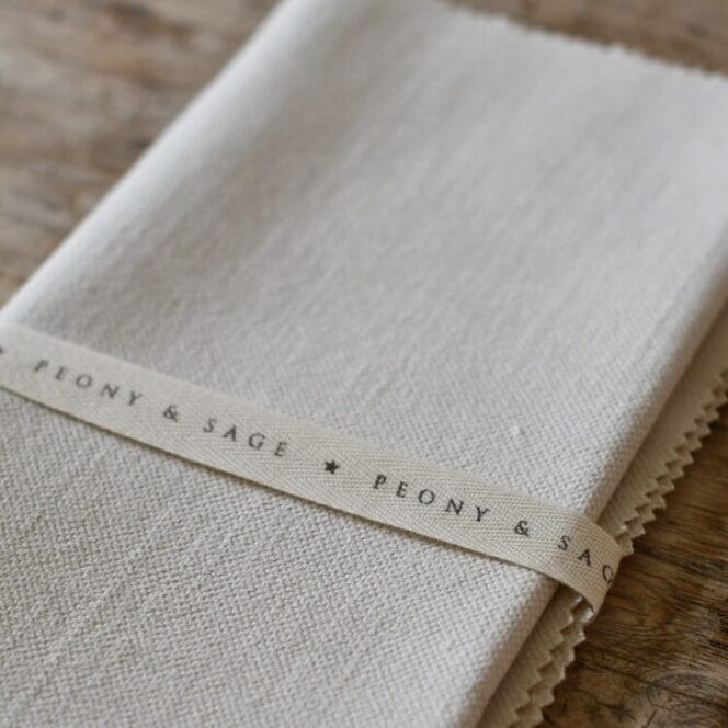 Vanilla Pod Brushed Linen Peony & Sage Roman Blind