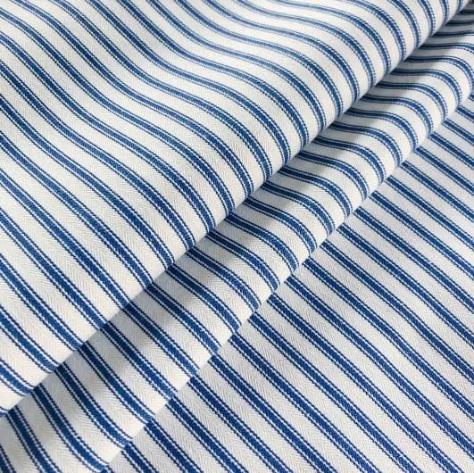 Ian Mankin Skinny Ticking Stripe Cobalt Roman Blind