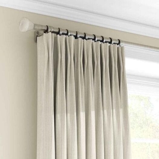 Ian Mankin Skinny Ticking Stripe Cream Curtains