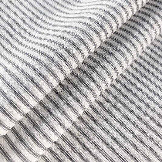 Ian Mankin Skinny Ticking Stripe Dark Grey Roman Blind