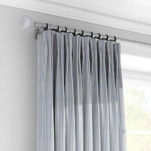 Ian Mankin Skinny Ticking Stripe Indigo Curtains