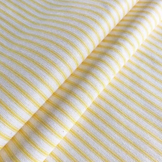 Ian Mankin Skinny Ticking Stripe Lemon Roman Blind