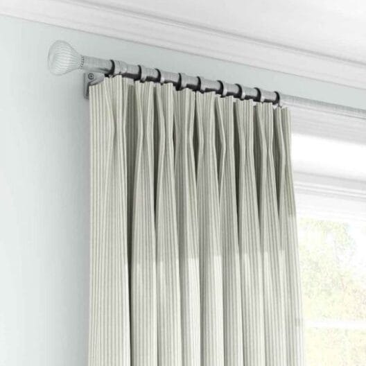 Ian Mankin Skinny Ticking Stripe Mint Curtains
