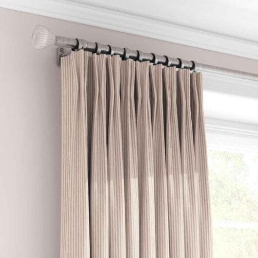 Ian Mankin Skinny Ticking Stripe Pink Curtains