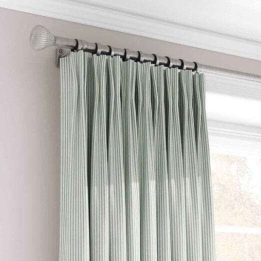 Ian Mankin Skinny Ticking Stripe Seagreen Curtain