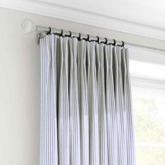 Ian Mankin Skinny Ticking Stripe Sky Curtains