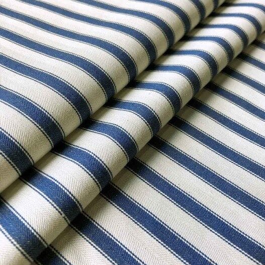 Ian Mankin Ticking Stripe Navy Roman Blind