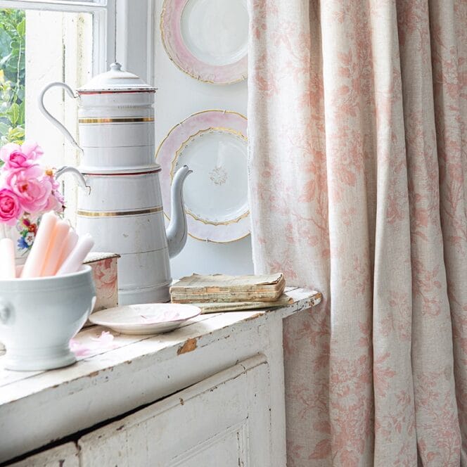 Cabbages & Roses Alderney Blossom on Natural Curtains