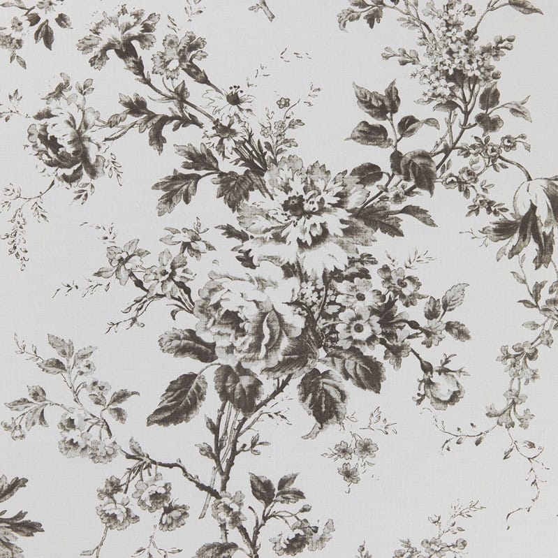 Cabbages & Roses Alderney Charcoal on White Roman Blind