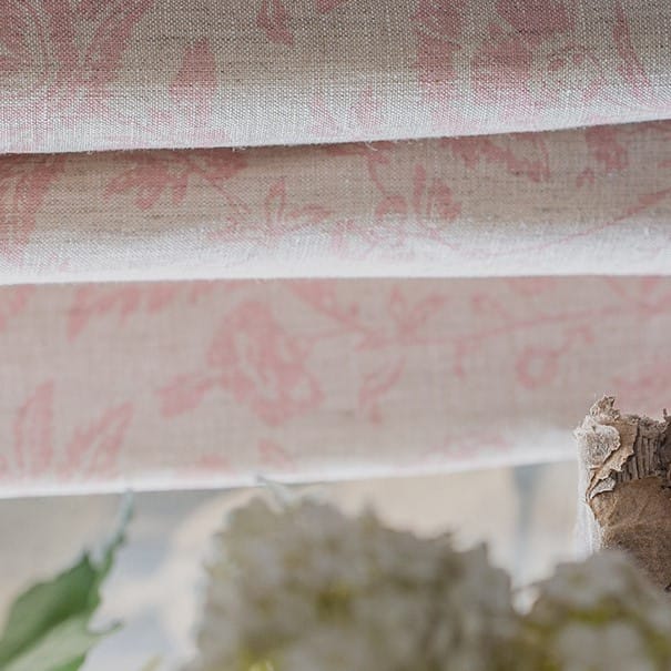 Cabbages & Roses Provence Toile Pink on Natural Roman Blind