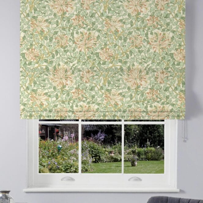 Morris & Co Honeysuckle Artichoke Plaster Roman Blind