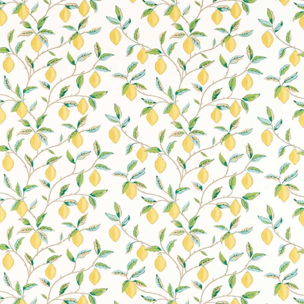 Morris & Co Lemon Tree Lemon Bayleaf Curtains