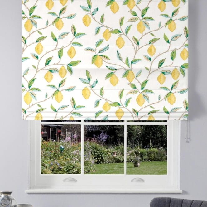 Morris & Co Lemon Tree Lemon Bayleaf Roman Blind