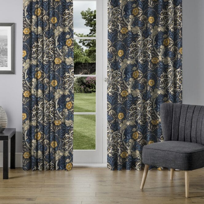 Morris & Co Morris Seaweed Ink Woad Curtains