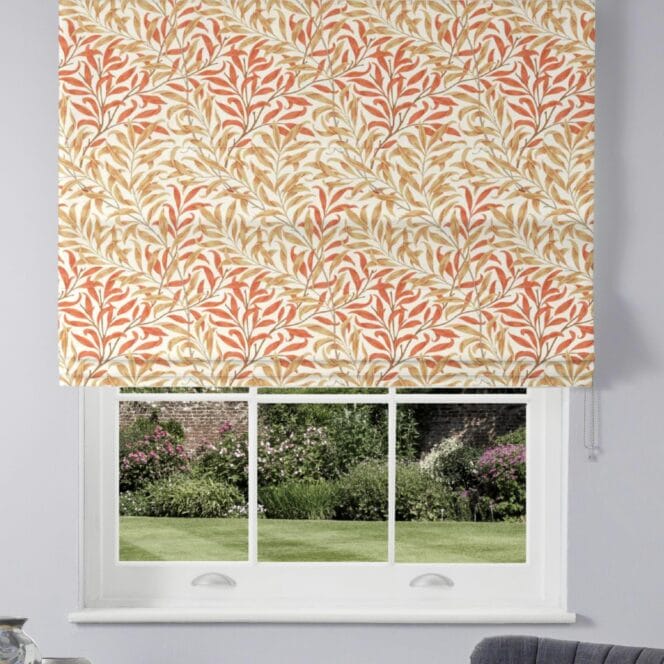 Morris & Co Willow Boughs Russet Ochre Roman Blind