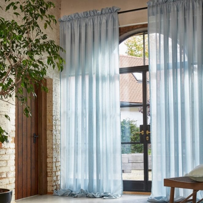 Tranquil Sky Voile Curtains