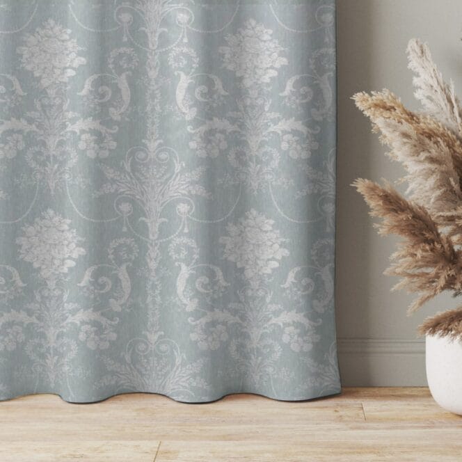 Laura Ashley Josette Woven Pale Seaspray Curtains