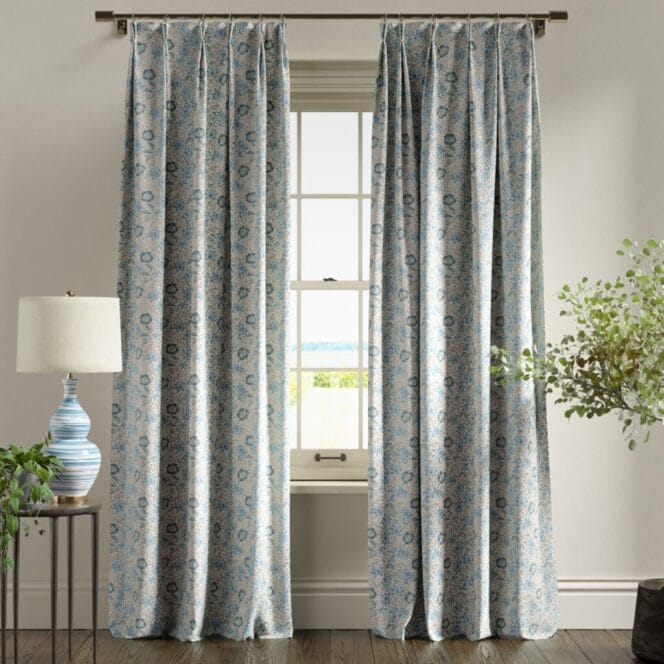 Mini Mallow Denim Ivory Curtains