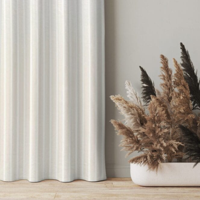 Laura Ashley Burnsall Stripe White Sands Curtains