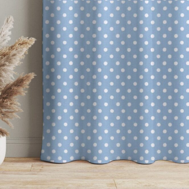 Cath Kidston Button Spot Blue Curtains