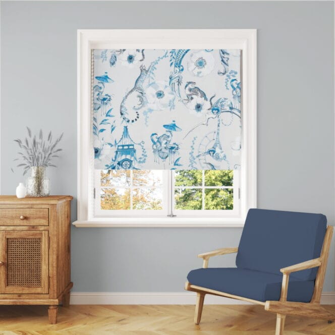 Temperley London x Romo Euphoria China Blue Roman Blind