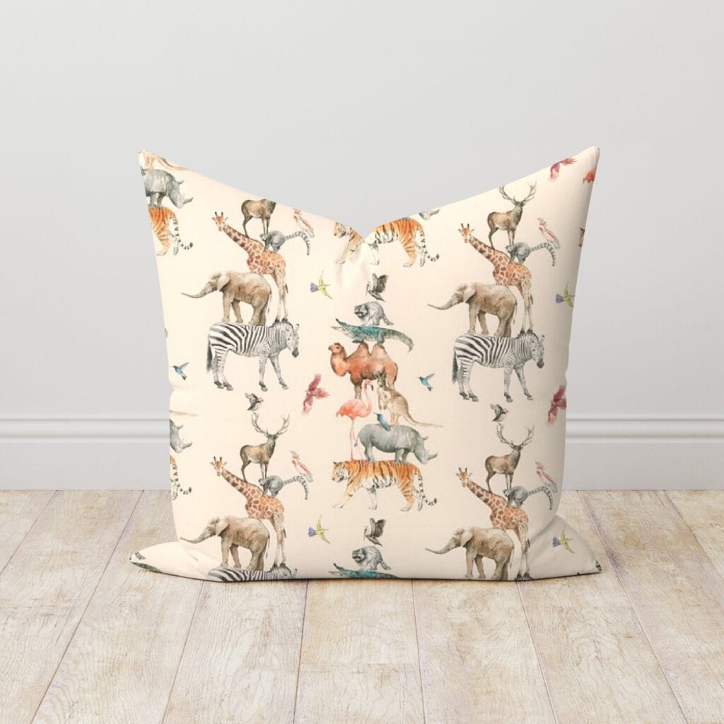 Animal Kingdom Rainbow Cushion