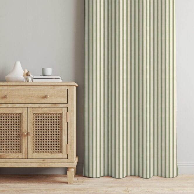 Ian Mankin Ticking Stripe Sage Curtains