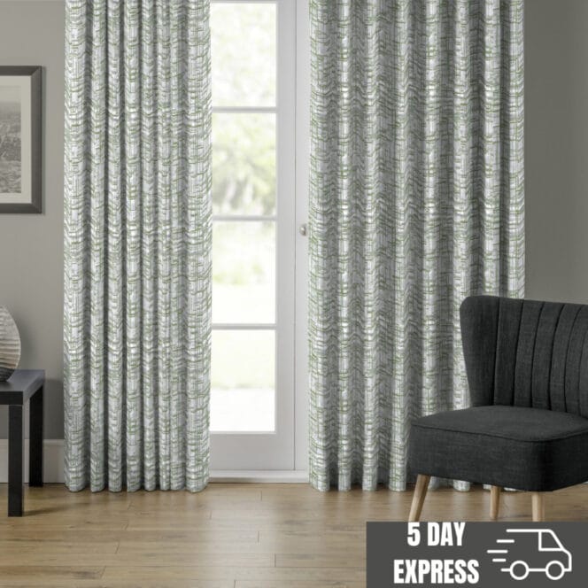 Pavia Green Curtains