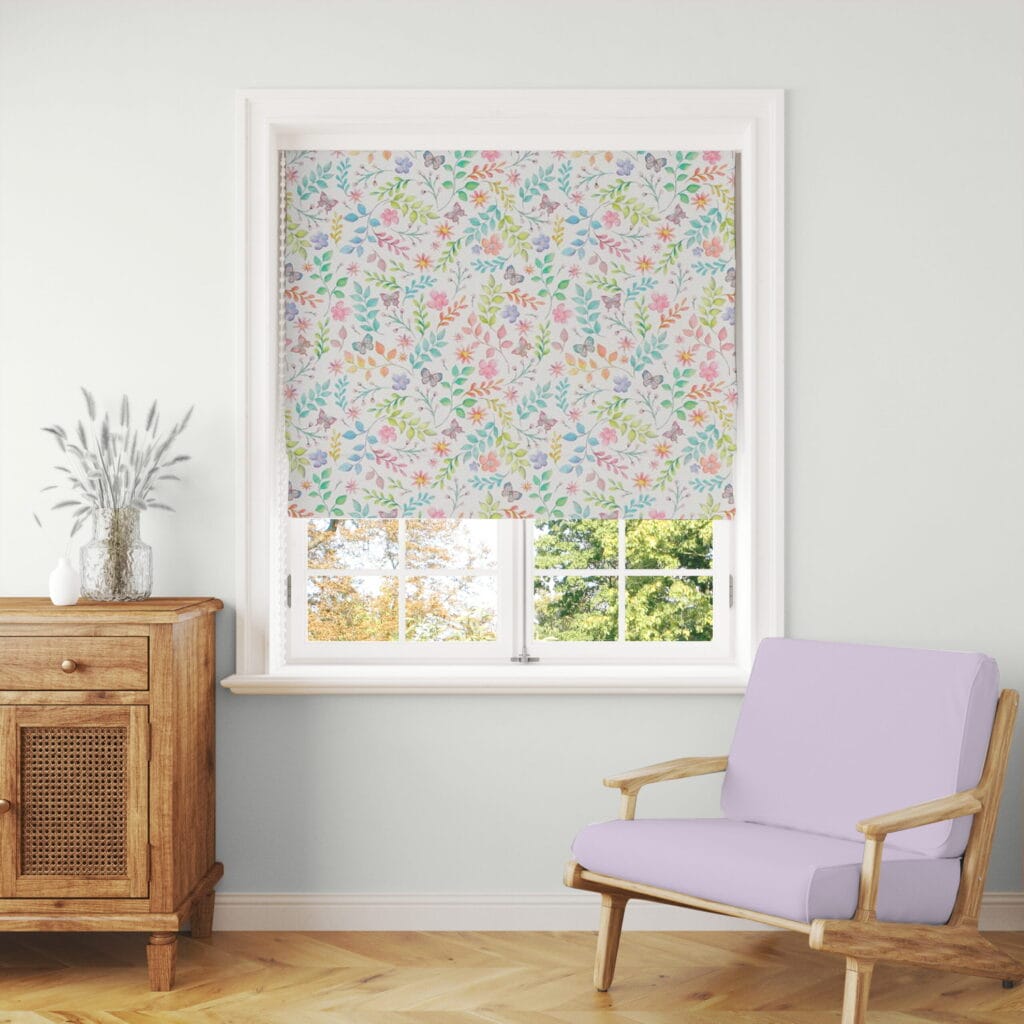 Secret Garden Candyfloss Roman Blind